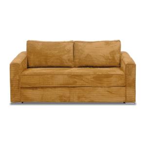 Sofá cama terciopelo 4 plazas mostaza 215x223cm