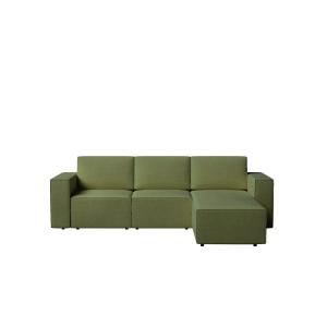 Sofá cama verde con chaise longue derecho 258 x 200 cm