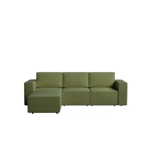 Sofá cama verde con longue izquierdo 258 x 200 cm chaise