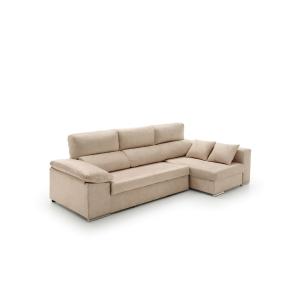 Sofá chaise longue cama con arcón derecha beige 264x145x105…