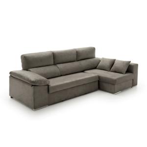 Sofá chaise longue cama con arcón derecha gris oscuro 264x1…