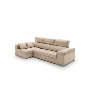 Sofá chaise longue cama con arcón izquierda beige 264x145x1…