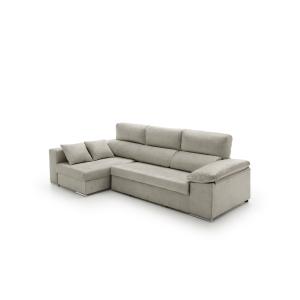 Sofá chaise longue cama con arcón izquierda gris 264x145x10…