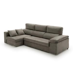 Sofá chaise longue cama con arcón izquierda gris oscuro 264…