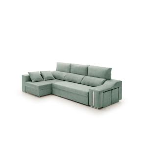 Sofá chaise longue cama con arcón y puff izq. Agua marina 2…