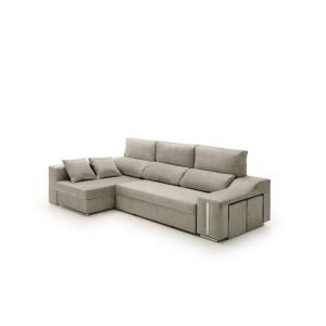 Sofá chaise longue cama con arcón y puff izquierda gris 264…