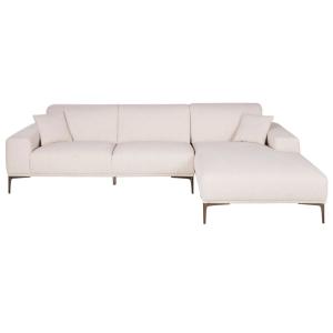 Sofá chaise longue de 4/5 plazas derecho de tela beige