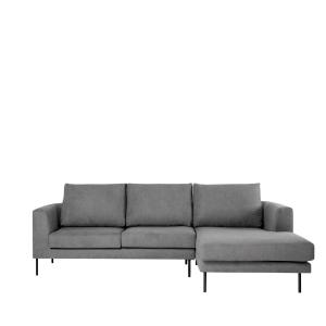 Sofá chaise longue de tejido gris 298 x 100 cm