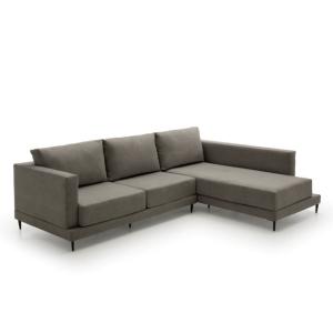 Sofá chaise longue derecha gris oscuro 275x190x100