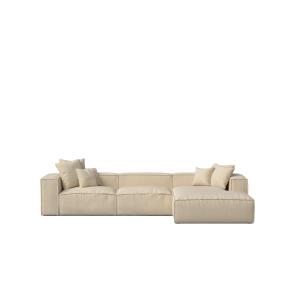 Sofá chaise longue derecho beige 367 x 190 cm