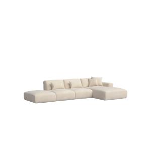 Sofá chaise longue derecho beige 399 x 195 cm