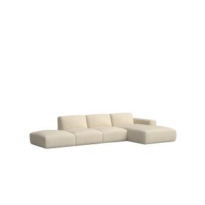 Sofá chaise longue derecho beige bouclé 399 x 195 cm