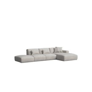 Sofá chaise longue derecho gris 399 x 195 cm