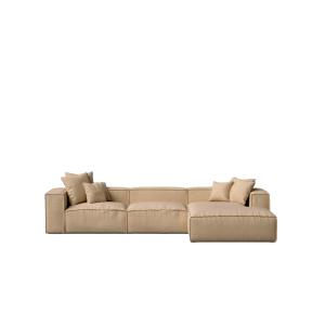 Sofá chaise longue derecho marrón claro 367 x 190 cm