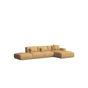 Sofá chaise longue derecho mostaza 399 x 195 cm