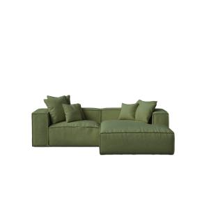 Sofá chaise longue derecho verde 264 x 190 cm