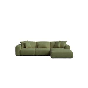 Sofá chaise longue derecho verde