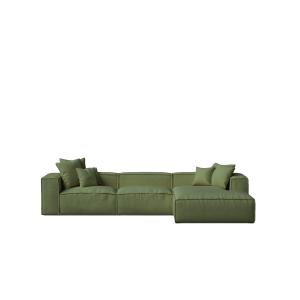 Sofá chaise longue derecho verde 367 x 190 cm