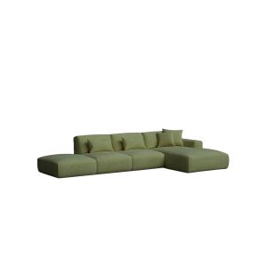 Sofá chaise longue derecho verde 399 x 195 cm