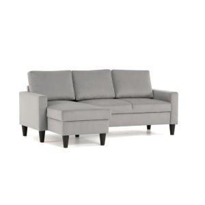 Sofá chaise longue gris claro en poliéster 198.5x103x84.5 c…