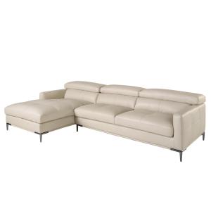 Sofá chaise longue izquierda piel arena