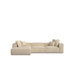 Sofá chaise longue izquierdo beige 367 x 190 cm