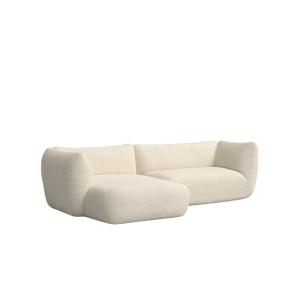 Sofá chaise longue izquierdo beige bouclé