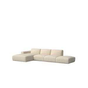 Sofá chaise longue izquierdo beige bouclé 399 x 195 cm