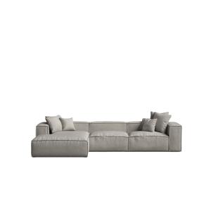 Sofá chaise longue izquierdo gris 367 x 190 cm