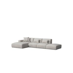 Sofá chaise longue izquierdo gris 399 x 195 cm