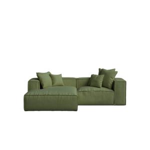 Sofá chaise longue izquierdo verde 264 x 190 cm