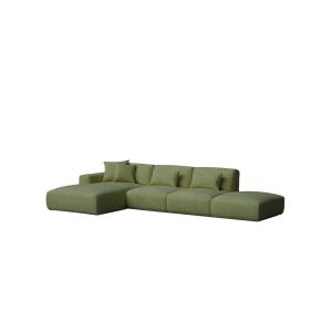 Sofá chaise longue izquierdo verde 399 x 195 cm