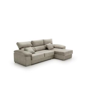 Sofá chaise longue reclinable derecha gris 260x140x85