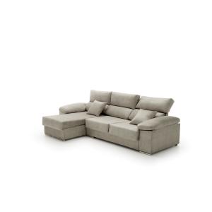 Sofá chaise longue reclinable izquierda gris 260x140x85