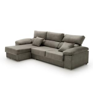 Sofá chaise longue reclinable izquierda gris oscuro 260x140…