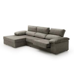 Sofá chaise longue reclinable y deslizante izq. Gris 265x16…