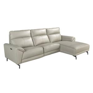 Sofá chaise longue relax derecha piel gris