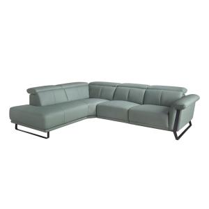 Sofá chaise longue relax izquierda piel verde turquesa