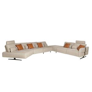 Sofá chaise longue relax modular derecho tela arena