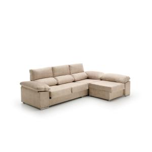 Sofá chaise longue reversible alta gama beige 260x150x102