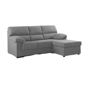 Sofá chaise longue reversible de tela gris oscuro 100 x 196…