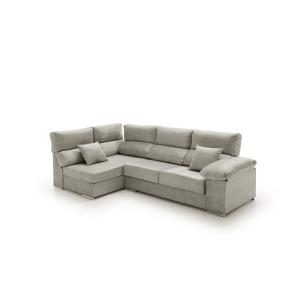 Sofá chaise longue rinconera reclinable  izq. Gris 265x145x…