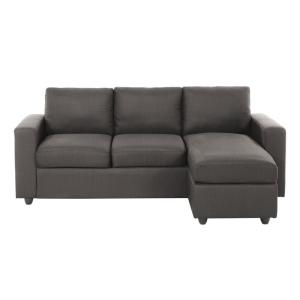 Sofá cheslong de 3 plazas gris
