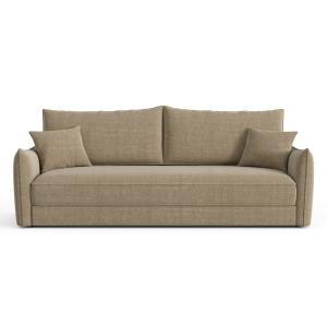 Sofá convertible 3 plazas tejido trenzado topo