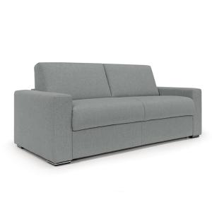 Sofá convertible con colchón h20 cm 220 cm gris