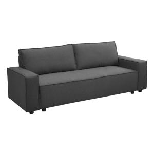 Sofá convertible de tela de 3 plazas gris L 220 cm