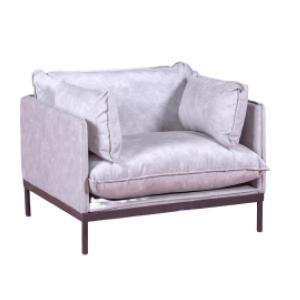 Sofá de 1 plaza tapizado en poliéster, gris