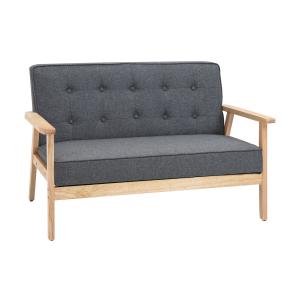 Sofá de 2 plazas 113x67x78 cm gris