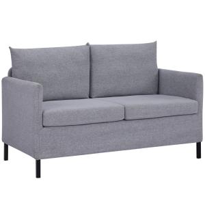 Sofá de 2 plazas color gris 130 x 67 x 76.5 cm