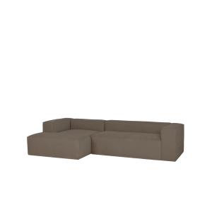 Sofá de 2 plazas con chaise longue izquierdo de pana marrón…
